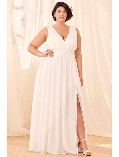 Lulus Thoughts of Hue Gardenia Surplice Maxi Dress