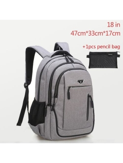 Large Capacity Backpack Men Laptop Backpacks 15.6 Oxford Black Solid High School Bags Teen College Boy Gril Student Backpack