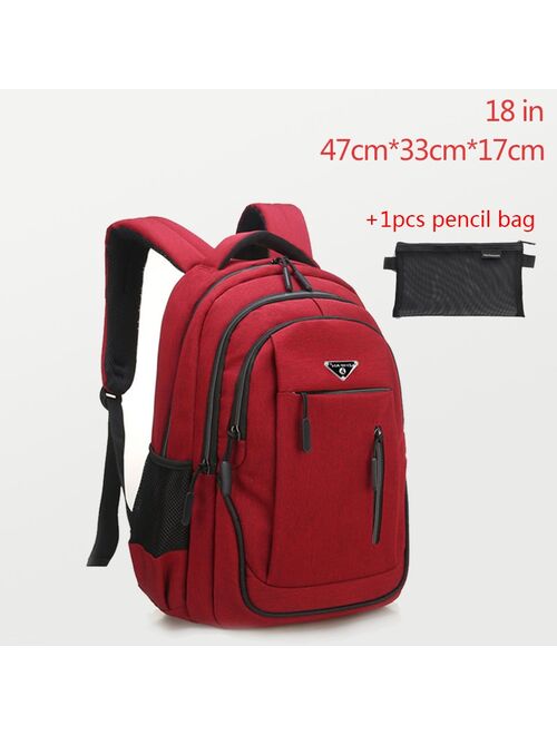 Large Capacity Backpack Men Laptop Backpacks 15.6 Oxford Black Solid High School Bags Teen College Boy Gril Student Backpack