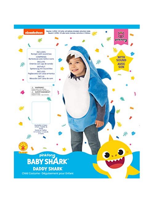 Rubie's Kid's Daddy Shark Costume with Sound Chip