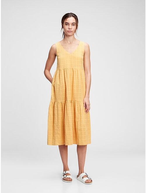 GAP V-Neck Tiered Midi Dress