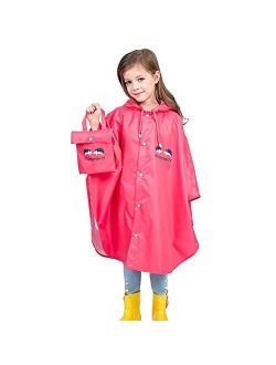 AIWUHE Kids Cartoon Raincoat Children's Schoolbag Waterproof Rain Jacket Coat Boys and Girls Raincoat Poncho Cape