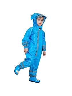 SSAWcasa One Piece Rain Suit Kids,Unisex Toddler Waterproof Rainsuit Rain Coat Coverall