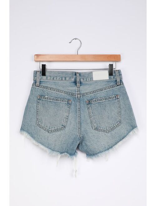 Lulus Pistola Gigi Light Wash Denim Distressed Cutoff Shorts