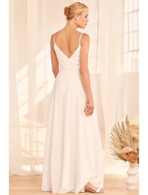 Lulus Choose Your Love White Surplice Sleeveless Maxi Dress