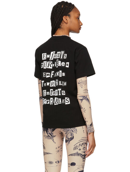 Sacai Black Jean Paul Gaultier Edition 'Enfants Terribles' Print T-Shirt