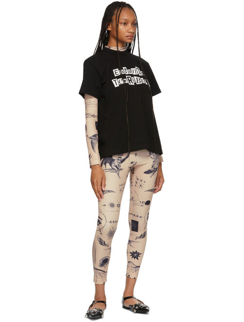 Sacai Black Jean Paul Gaultier Edition 'Enfants Terribles' Print T-Shirt