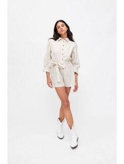 Little Lies Belted Button-Front Romper