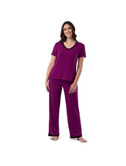 Women's Short Sleeve Tee and Pant 2 Piece Sleep Set