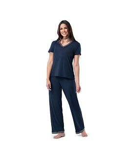 Women's Short Sleeve Tee and Pant 2 Piece Sleep Set