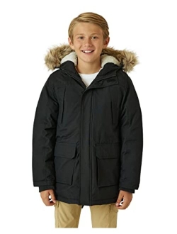 Boys Parka Coat - Down Winter Coat, Fur Hood