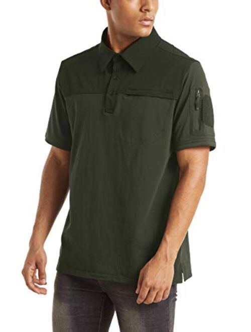 MAGNIVIT Men's Short Sleeve Polo Shirt Outdoor Quick Dry Military Tactical Shirt Pullover