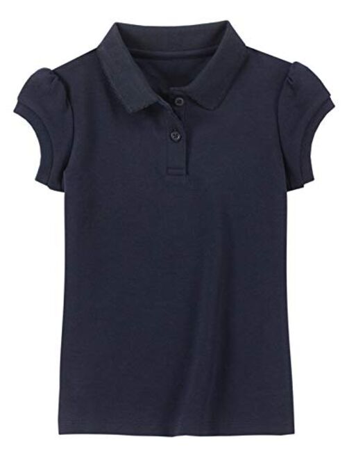 IZOD Girls' School Uniform Short Sleeve Interlock Polo