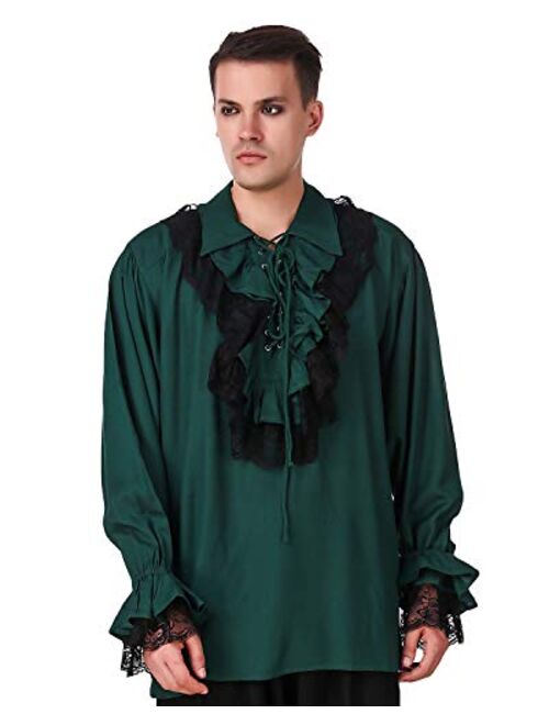 ThePirateDressing Medieval Poet's Roberto Cofresi Costume Pirate Shirt C1003