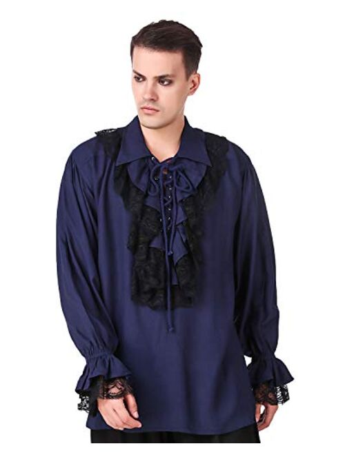 ThePirateDressing Medieval Poet's Roberto Cofresi Costume Pirate Shirt C1003