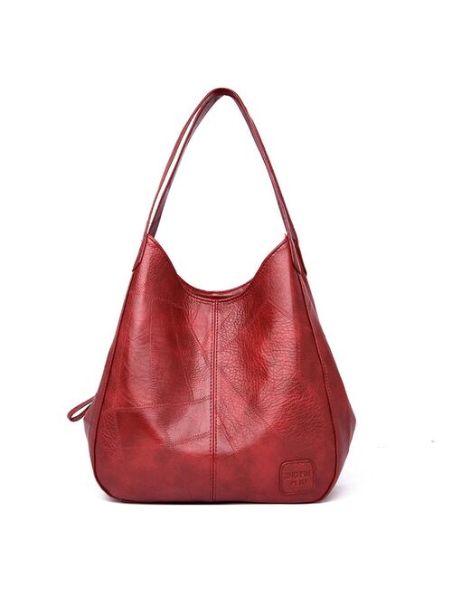 Women Lady Black Luxury Handbags Women PU Leather Shoulder Bag Female Casual Large Capacity Totes Ladies Hobo Messenger Bag