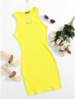 Rib-knit Bodycon Dress