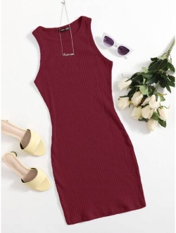 Rib-knit Bodycon Dress