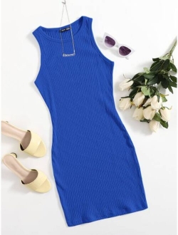 Rib-knit Bodycon Dress