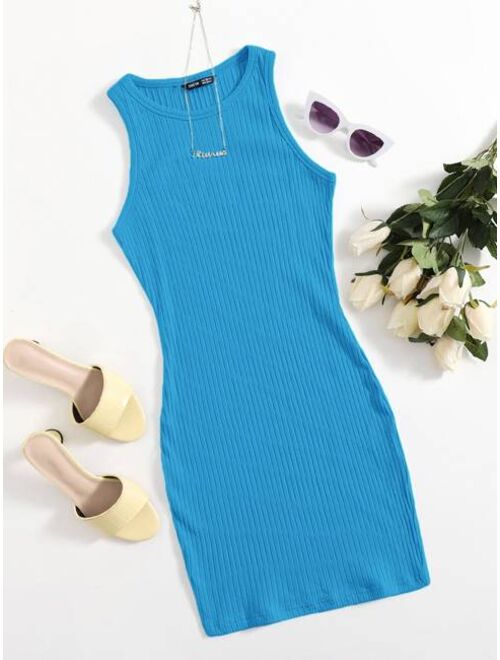 SHEIN Rib-knit Bodycon Dress