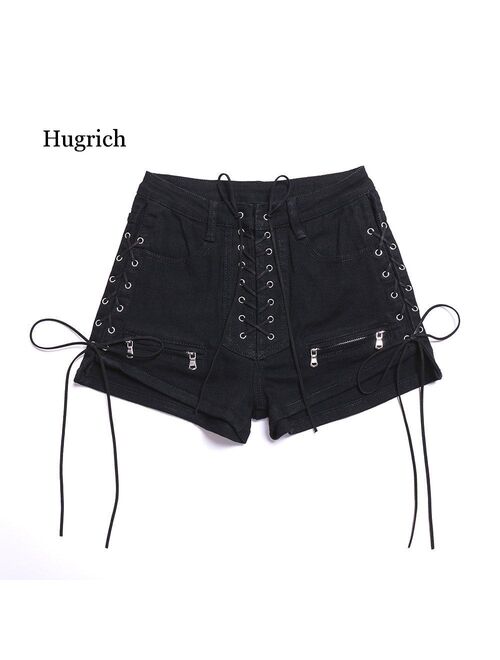 High Waist Loose Women Shorts Solid Drawstring Fashion Short Soft Casual Straight Jean Shorts Summer 2021