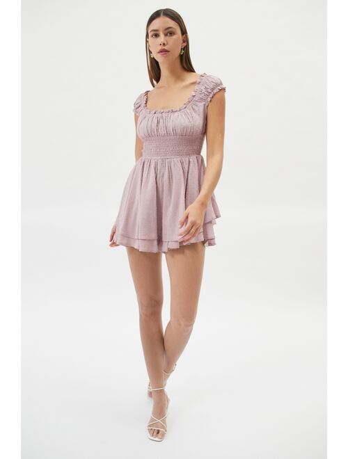 Urban Outfitters UO Rosie Smocked Tiered Ruffle Romper