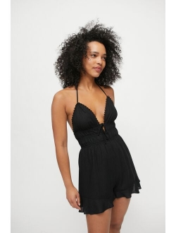 UO Jessie Plunging Halter Romper