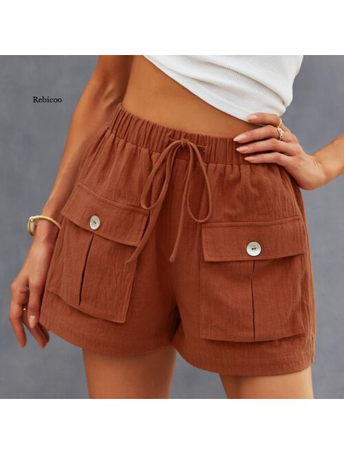 European and American Fashion Women's 2021 Casual Lace-Up Shorts Wide-Leg Pants Summer Hot Pants