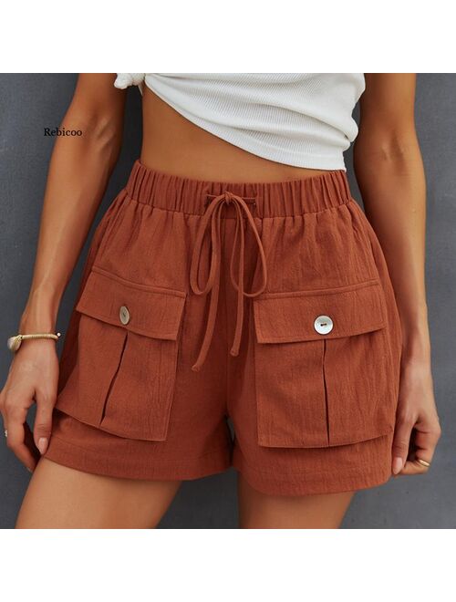 European and American Fashion Women's 2021 Casual Lace-Up Shorts Wide-Leg Pants Summer Hot Pants