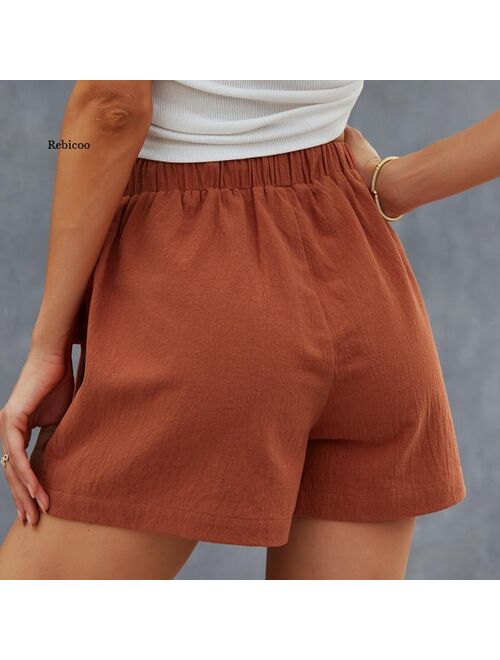 European and American Fashion Women's 2021 Casual Lace-Up Shorts Wide-Leg Pants Summer Hot Pants