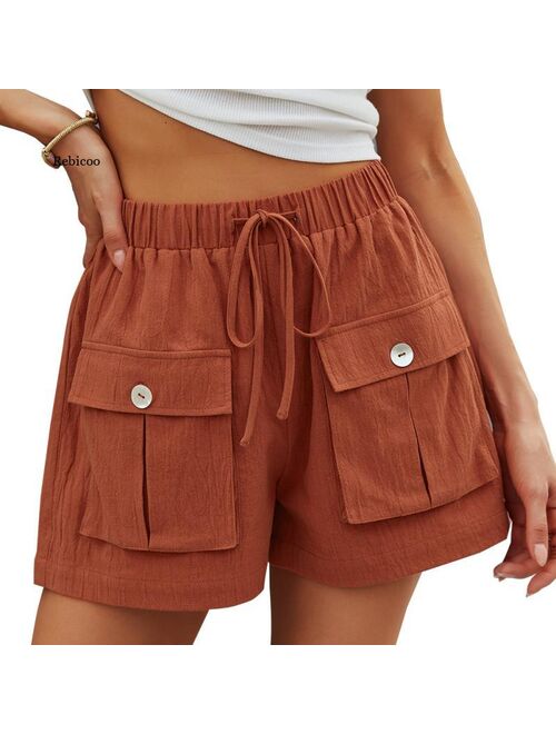 European and American Fashion Women's 2021 Casual Lace-Up Shorts Wide-Leg Pants Summer Hot Pants