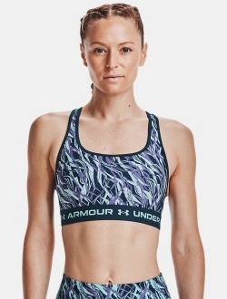 Women's Armour Mid Crossback Printed Sports Bra