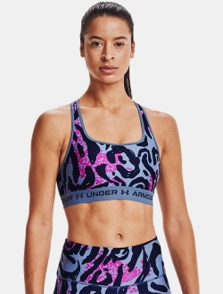 Women's Armour Mid Crossback Printed Sports Bra