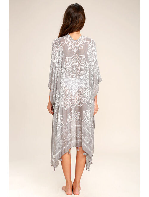 Lulus Sun Daze Grey Print Cover-Up