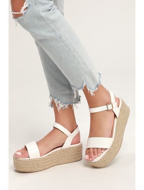 Lulus Corsa Tan Espadrille Flatform Sandals