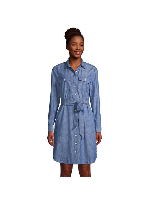 Petite Lands' End Long-Sleeved Shirt Dress