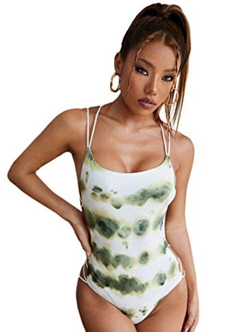 Verdusa Women's Sleeveless Scoop Neck Strappy Backless Bodysuit