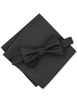 Men's Solid Texture Pocket Square and Bowtie, Created for Macy's