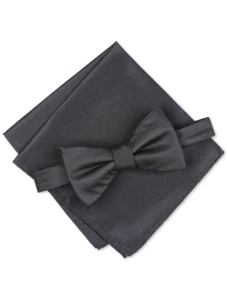 Men's Solid Texture Pocket Square and Bowtie, Created for Macy's