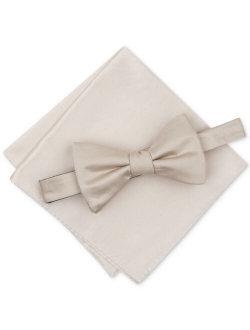 Men's Solid Texture Pocket Square and Bowtie, Created for Macy's