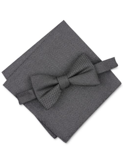 Men's Solid Texture Pocket Square and Bowtie, Created for Macy's