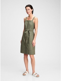 Linen-Cotton At Waist Apron Dress