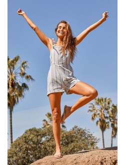 Good Days Always Sage Green Ruffled Overall Romper