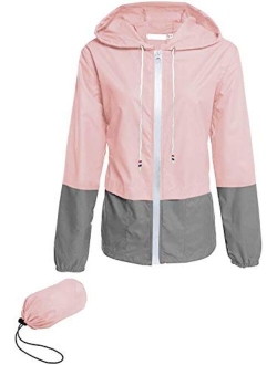 Avoogue Raincoat Women Lightweight Waterproof Rain Jackets Packable Outdoor Hooded Windbreaker