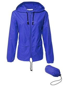 Avoogue Raincoat Women Lightweight Waterproof Rain Jackets Packable Outdoor Hooded Windbreaker