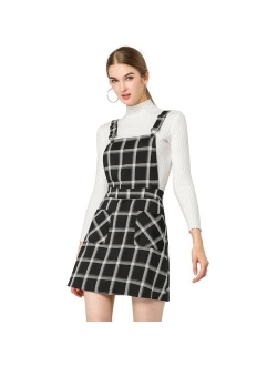 Women's Adjustable Strap Above Knee Overall Dress Suspender Skirt