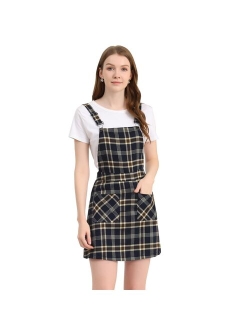 Women's Adjustable Strap Above Knee Overall Dress Suspender Skirt