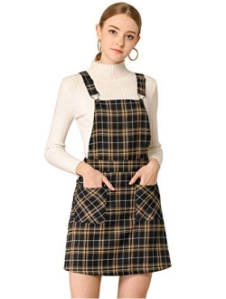 Women's Adjustable Strap Above Knee Overall Dress Suspender Skirt