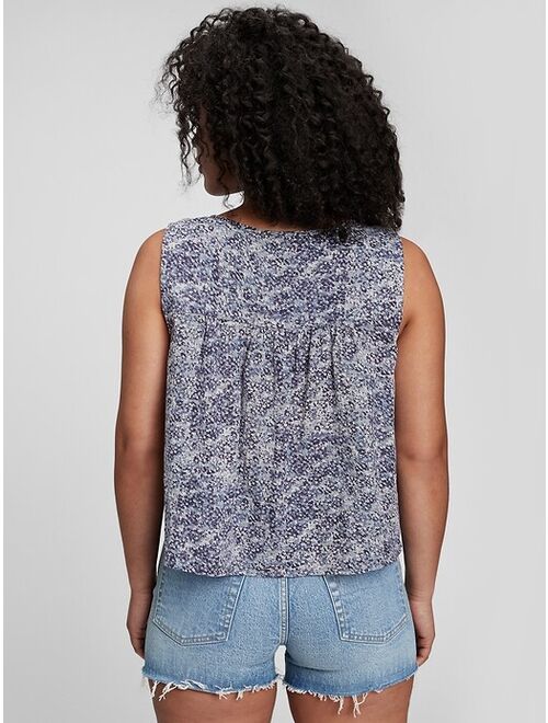 GAP Sleeveless Button-Front Printed Top