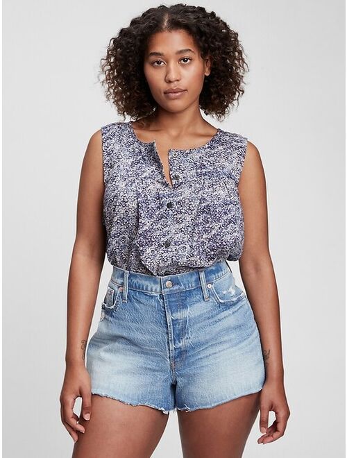 GAP Sleeveless Button-Front Printed Top